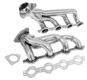Proflow LS Exhaust Headers, Tight-Fit 1-5/8'' Block Huggers, Chevrolet Holden LS1 LS2 Rear Outlet, Stainless Steel, Set