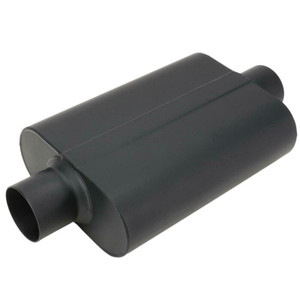 Proflow Muffler, 4.00 in, Black Compact Flow Chamber II, Centre Inlet To 4.00 in. Centre Outlet, 9.75" x 13" x 4" body, Each