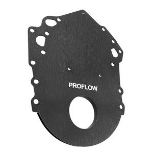 Proflow Billet Timing Cover, 1-Piece, For Ford Cleveland, 302/351C, Billet Aluminium, Black Anodised, Each