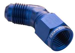 Proflow 45 Degree Male Adaptor - Female Adaptor Swivel Coupler Hose End -08AN, Blue