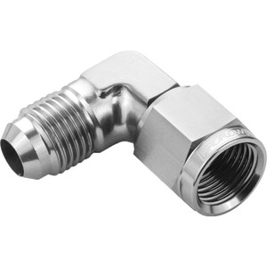 Proflow 90 Degree Male Adaptor - Female Adaptor Swivel Coupler Hose End -12AN, Silver