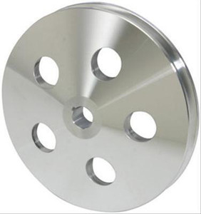 Proflow Power Steering Pulley, V-belt Style, Single Groove, Type 2 Pump .665in Press Fit, 5.80 in. O.D, Chev, Aluminum Polished,