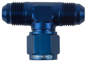 Proflow AN Tee -12AN Female Swivel Coupler Hose End On Side, Blue