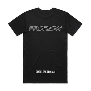 Proflow Logo T-Shirt, Cotton, Black, Men's 2XL, Each