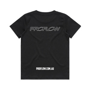 Proflow Logo T-Shirt, Cotton, Black, Youth Size 10, Each