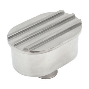Proflow Valve Cover Breather, Push-In, Oval, Aluminium, Polished, Finned