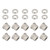 Street Pro Wheel Nut & Washer Kit, 5/8''-18, Cold Forged Billet Aluminium, Silver, 12-Point, Set of 10