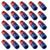 Proflow Bulk Pack Aluminium Straight Hose End -06AN For PTFE, Red/Blue, 25pc