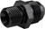 Proflow Fitting Adaptor Male M16 x 1.50mm To Fitting Adaptor Male -06AN, Black