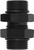 Proflow O-Ring Union Male -06AN To Male -06AN, Black