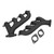 Proflow Exhaust Manifolds, For Holden / Chev LS Series Engines, High-Silicone Ductile Cast Iron, Black Ceramic Coated, Pair