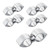 Proflow Twin Hose Clamp Separators, 5 pack, 04AN, Silver, 11mm Hole