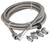 Proflow Oil / Fuel Gauge Stainless Braided Tubing Kit 4ft, Fuel And Oil Gauge Fitting Kit, 1/8 NPT Block Adapter, 4AN Gauge Adapter