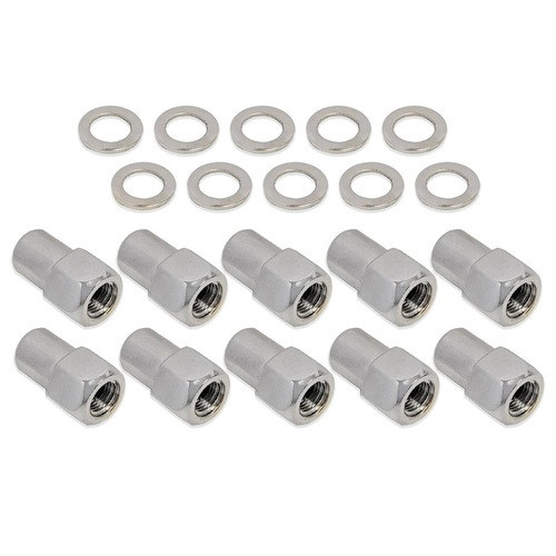 Street Pro Wheel Lug Nut Kit, Chrome Suits 002 / 005 Street Pro  Mag Wheel, Open End, Length 1.46, 1/2, .775 Shank, With .119 Washers, Set of 10