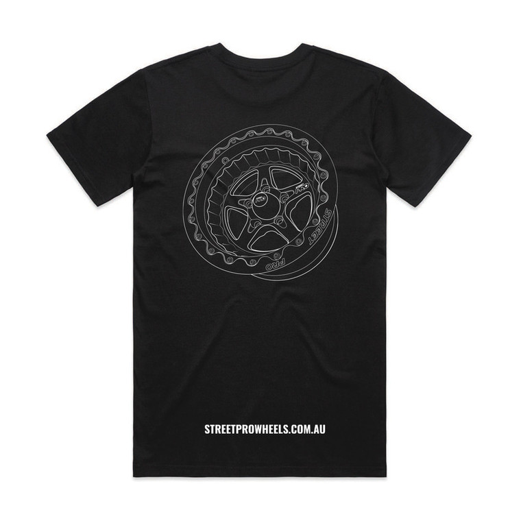 Street Pro Wheels T-Shirt, Black, Cotton, 2XL