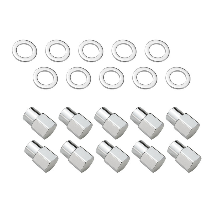 Wheel Lug Nut Kit,, Chrome Dome Medium Mag, Length 1.38, M12 x 1.5, 0.55 Shank, Set of 10