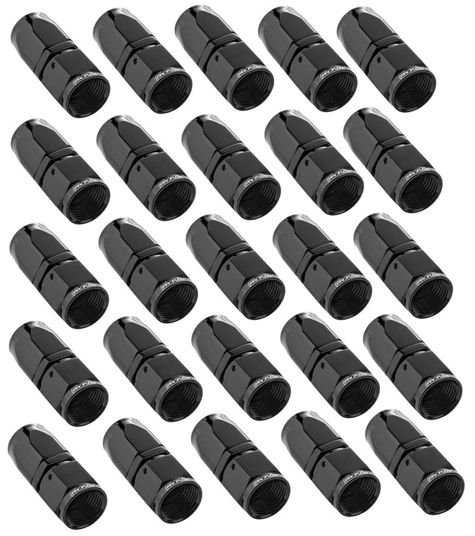 Proflow Bulk Pack Fitting Hose End Straight Full Flow -10AN, Black, 25pc