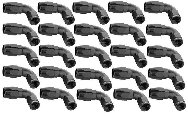 Proflow Bulk Pack Cutter Hose End 90 Degree -10AN, Black, 25pc