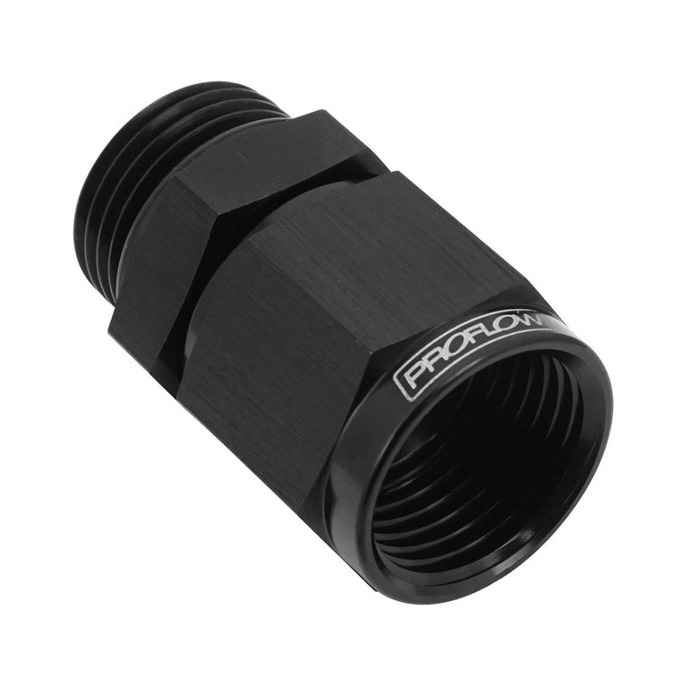 Proflow Fitting Adaptor Male -10AN ORB To Female -10AN, Black