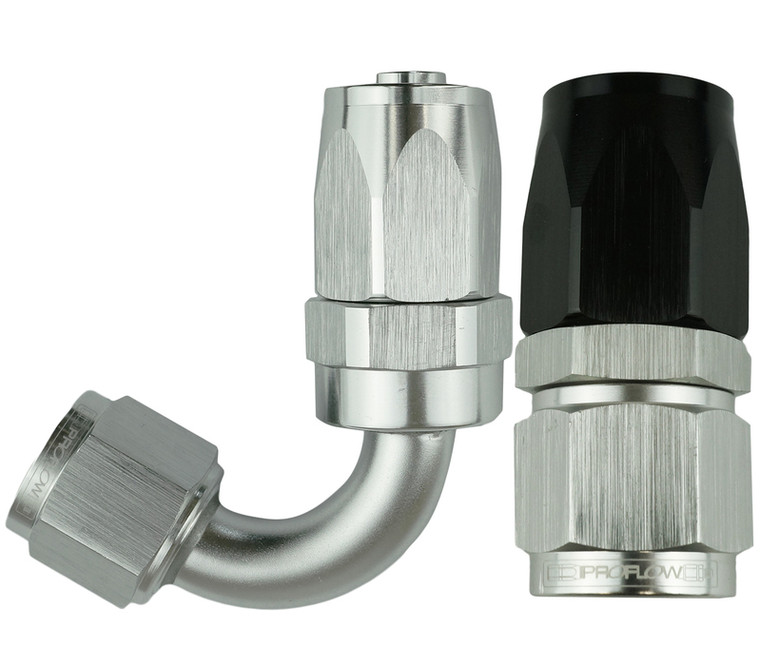 Proflow 120 DEG HOSE END -08 SILVER