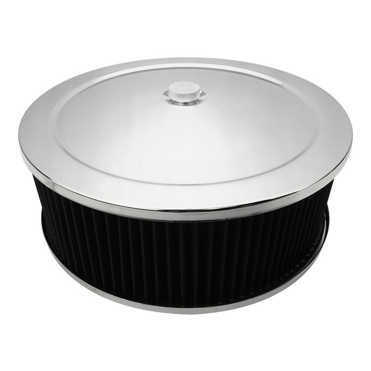 Proflow Air Filter Assembly Round 14in. x 5in, Chrome, Recessed Base, Each