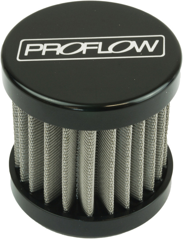 Proflow Oil Breather Filter Billet -12AN Female, Valve Cover, 90x78mm, Black