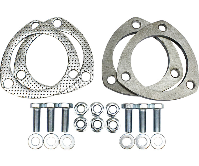 Proflow Collector Rings, 3.00 in, 3-Bolt Flange, Steel, Natural, Pair