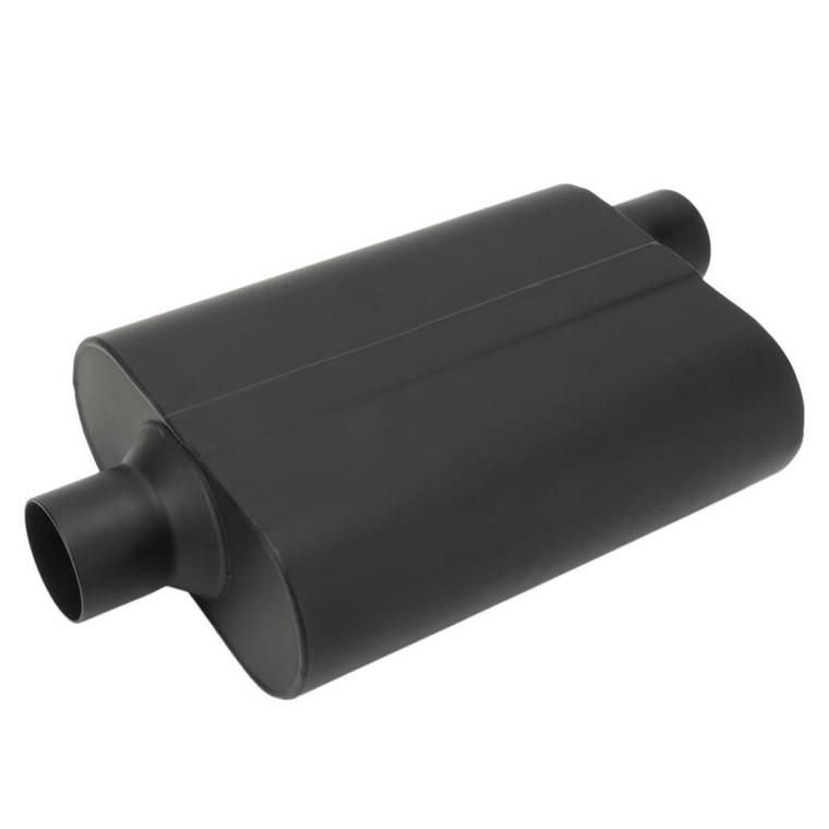 Proflow Muffler, 3.00 in, Black Compact Flow Chamber II, Side Inlet To 3.00 in. Centre Outlet, 9.75" x 13" x 4" body, Each