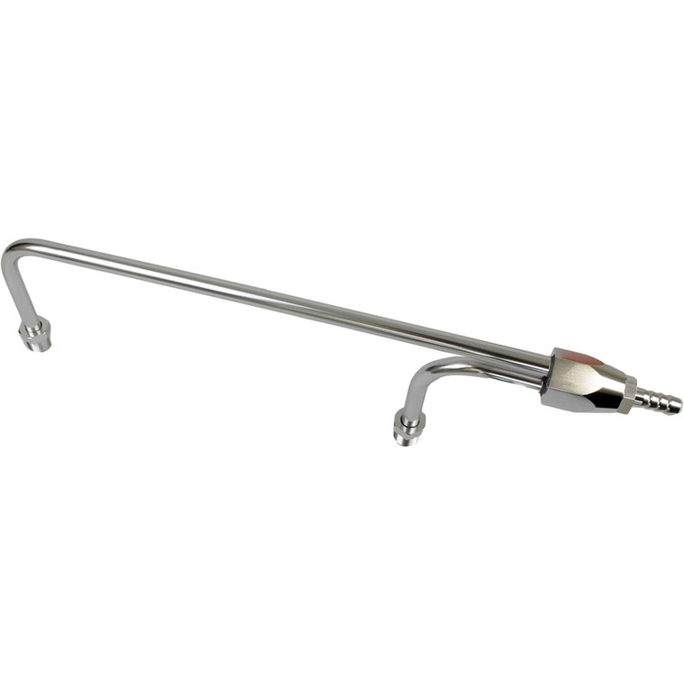 Proflow Fuel Line, Aluminium Anodised Silver, -6AN ORB To 3/8 Barb Inlet Fitting, 1/8 NPT Gauge Port, Holley 4150