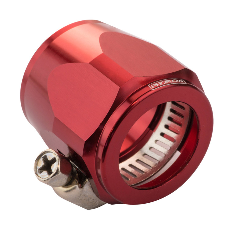 Proflow Aluminium Hex Hose Finisher Clamp 40.6mm ID, Red