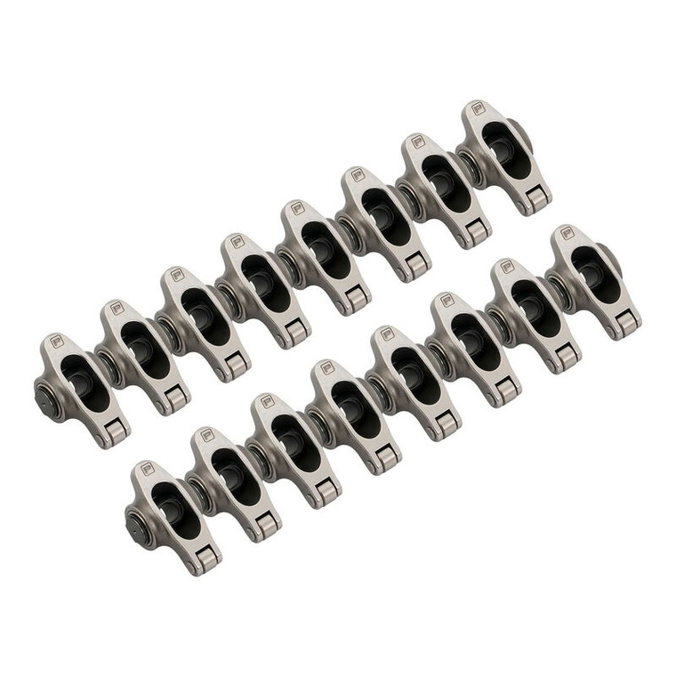 Proflow Pro Stainless Series, Narrow Body Roller Rockers, SB Chev, 1.6 Ratio 7/16" Heat Treated 8620 Stainless Body, Set
