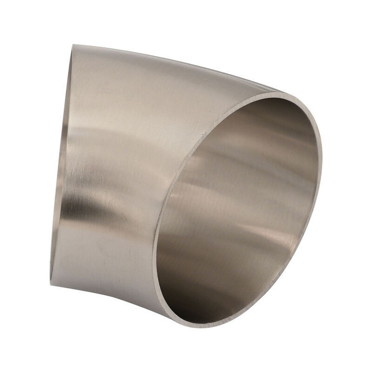 Proflow Stainless Steel Tubing, Exhaust, SS304, 2.50 in., 45 Degree Elbow, Short Turn No Leg, 1.5mm Wall