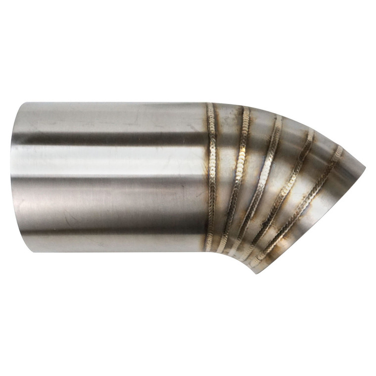 Proflow Pie Cut Welded, 304 Stainless Steel, Turbo Dump Pipe Tip, 3.50'', 36 Degree Angle, 250mm Leg Length