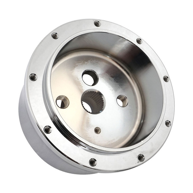 Proflow Universal Chrome Billet Steering Wheel Adaptor, Boss Kit, 9 hole , Suits 1967-94 GM Based Column, Each