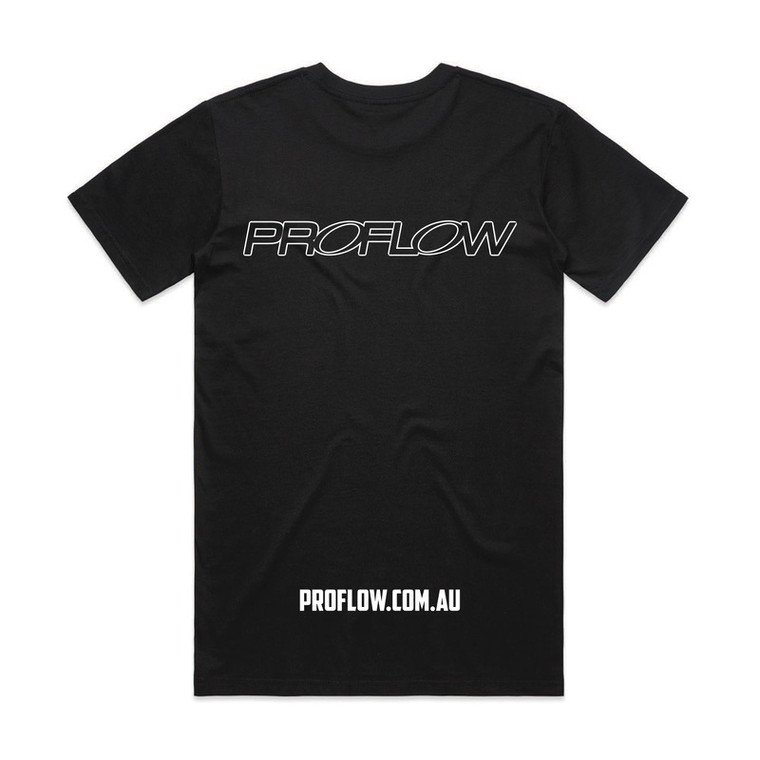 Proflow Logo T-Shirt, Cotton, Black, Men's XL, Each