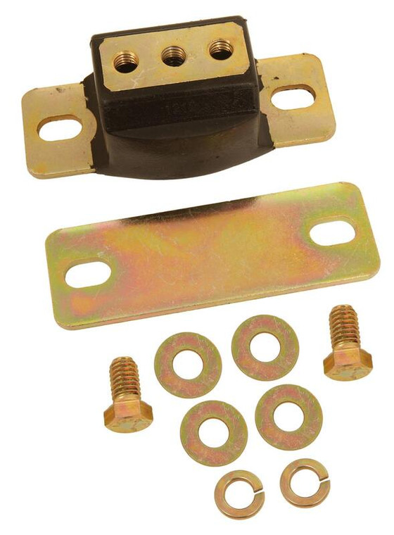 RTS Transmission mount, Polyurethane cushion, Muncie 4-Speed, Powerglide, Saginaw 3-Speed, Saginaw 4-Speed, TH350, TH400, Hardware Included ea