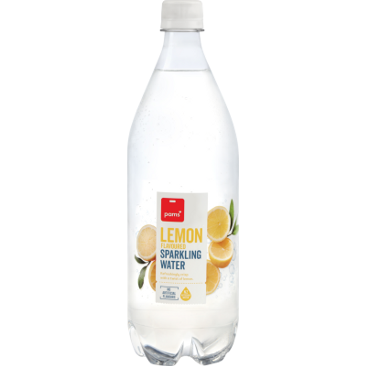 Pams Lemon Flavoured Sparkling Water 1l SPOIL.co.nz