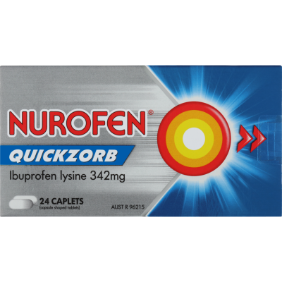 Nurofen Quickzorb Ibuprofen Lysine 342mg Caplets SPOIL.co.nz