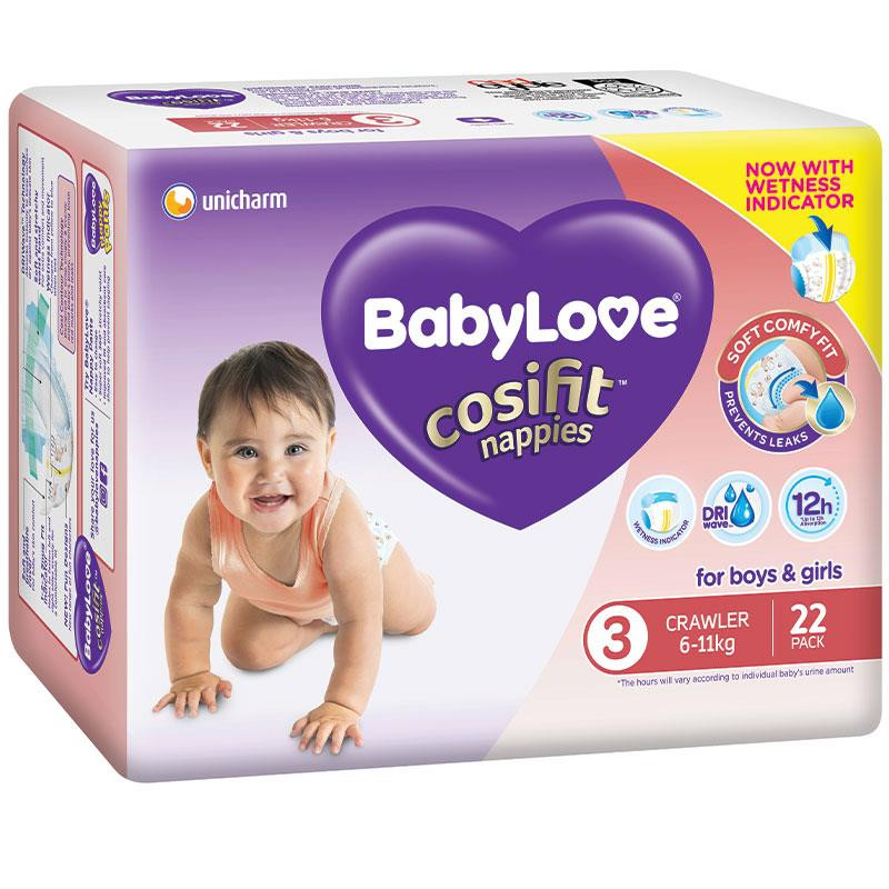Babylove Cosifit Nappies Crawler 22 Pack SPOIL.co.nz
