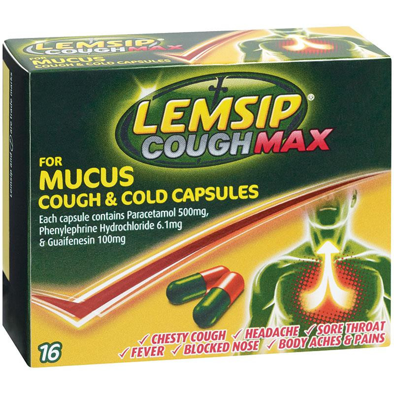 Lemsip Cough Max For Mucus Cough & Cold Capsules 16pk SPOIL.co.nz