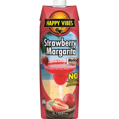 Happy Vibes Strawberry Margarita Mocktail Drink 1l SPOIL.co.nz
