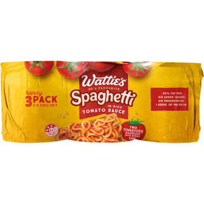 Wattie's Spaghetti In Tomato Sauce 3 x 220g SPOIL.co.nz