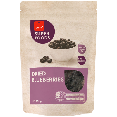 Pams Superfoods Dried Blueberries 100g SPOIL.co.nz