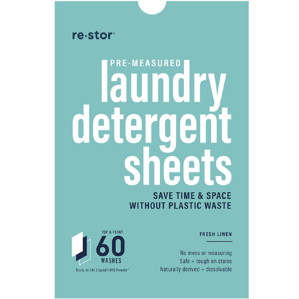 Restor Laundry Detergent Sheets Fresh Linen 60 Pack SPOIL.co.nz