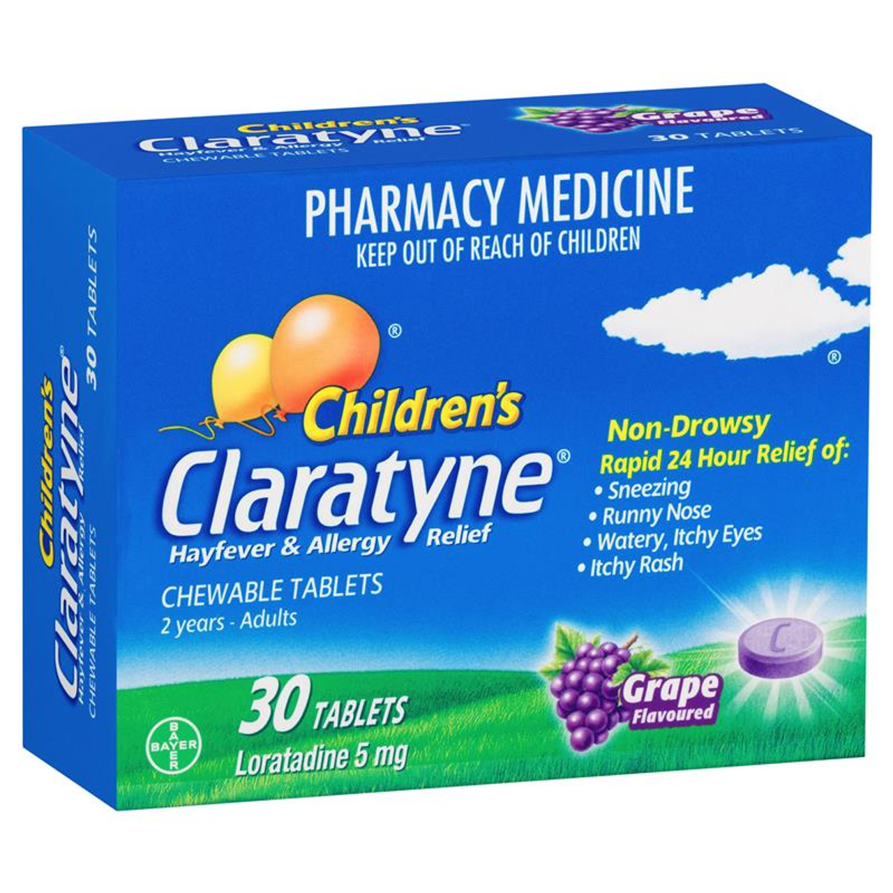 claratyne children's hayfever & allergy relief antihistamine grape
