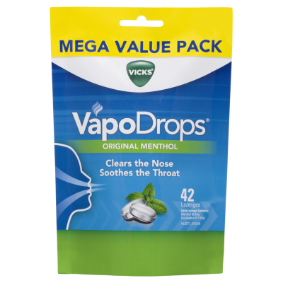 Vicks VapoDrops Original Menthol Lozenges 42pk SPOIL.co.nz