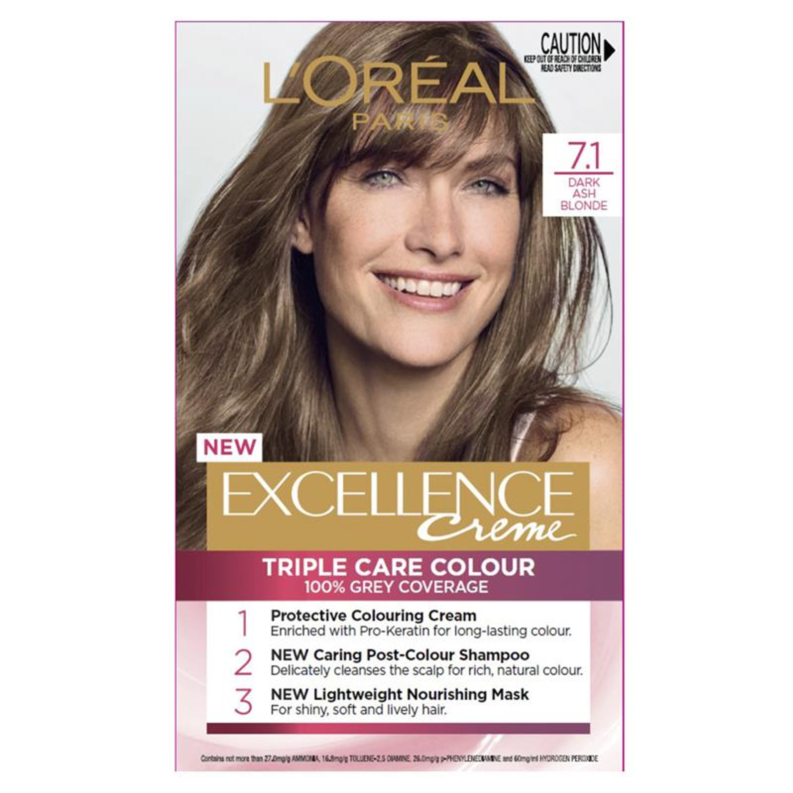 L'Oréal Paris L'Oréal Excellence Crème 7.1 Dark Ash Blonde Hair Colour