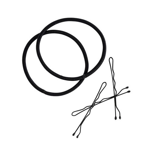 Mae Combo Elastic and Bobby Pins Black (25)