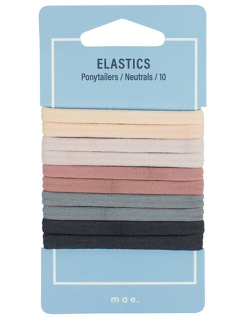 Mae Elastics Ponytailers Neutrals, 10-pack