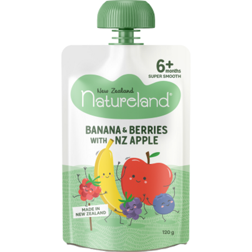 Natureland Banana & Berries With NZ Apple 6+ Months